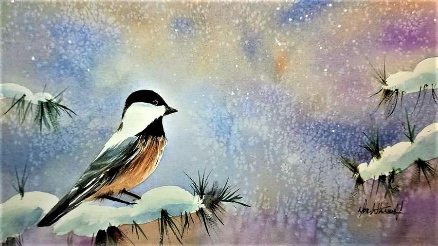 The Black Capped Chickadee Painting by Donald M Whitesel - Fine Art America