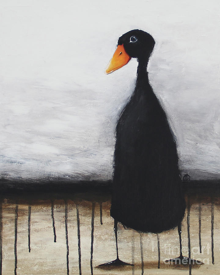 The black duck Painting by Lucia Stewart