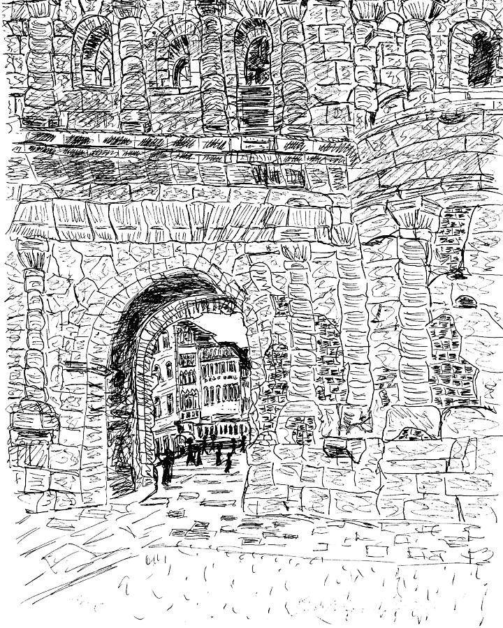 The Black Gate of Trier Drawing by Ben Bohnsack