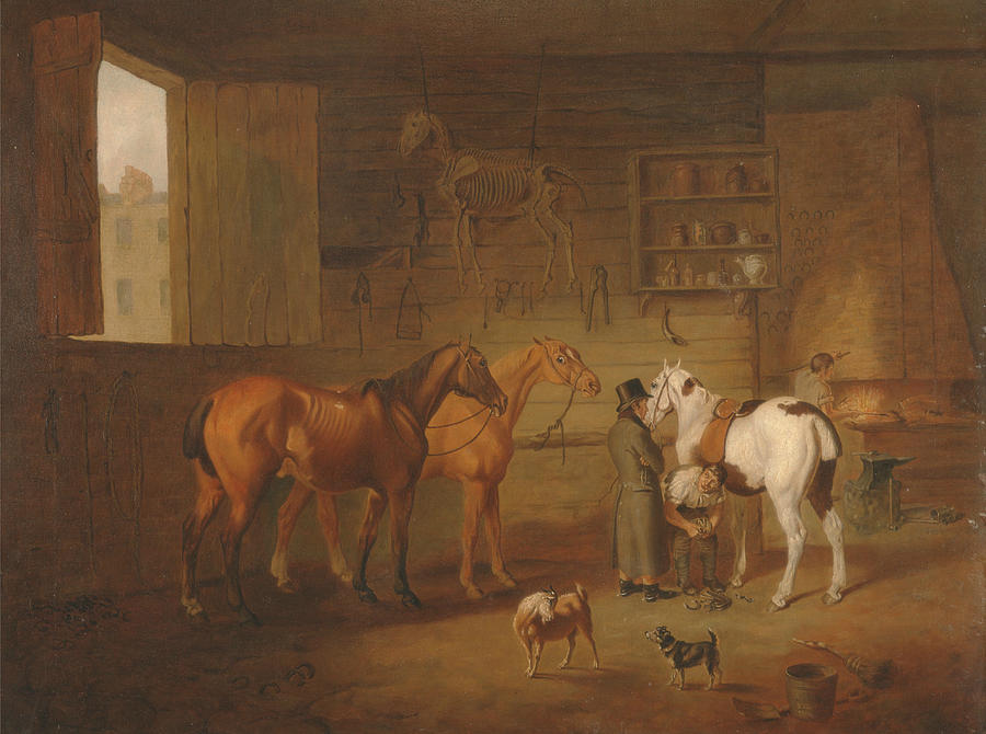 The Blacksmiths Shop Painting by Henry Bernard Chalon