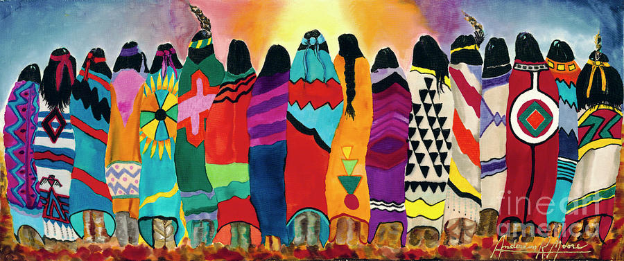The Blanket Dancers Painting by Anderson R Moore