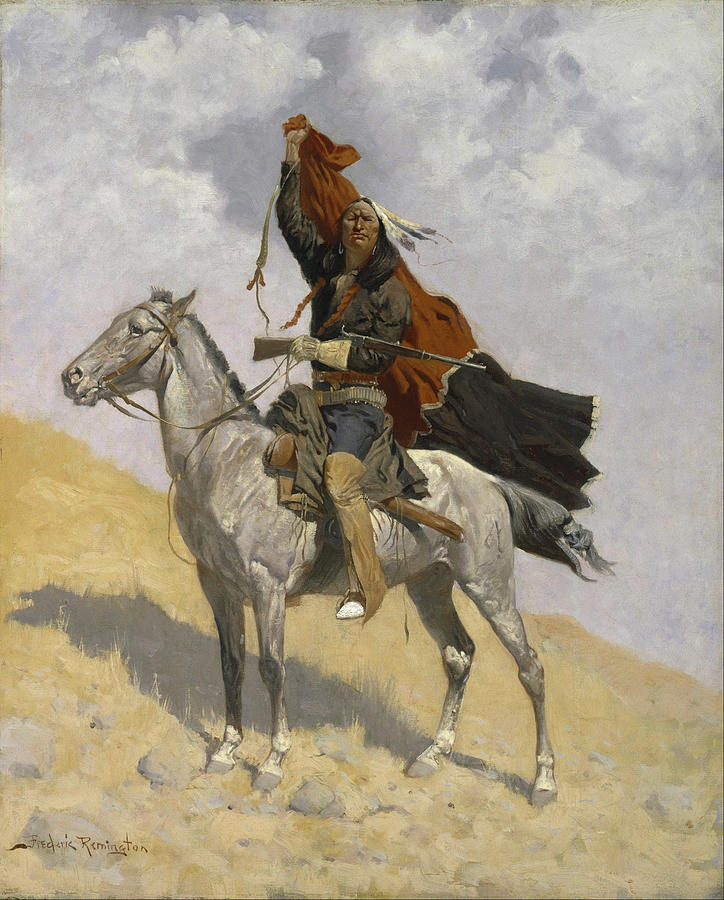 Native American Painting - The Blanket Signal by Frederic Sackrider Remington