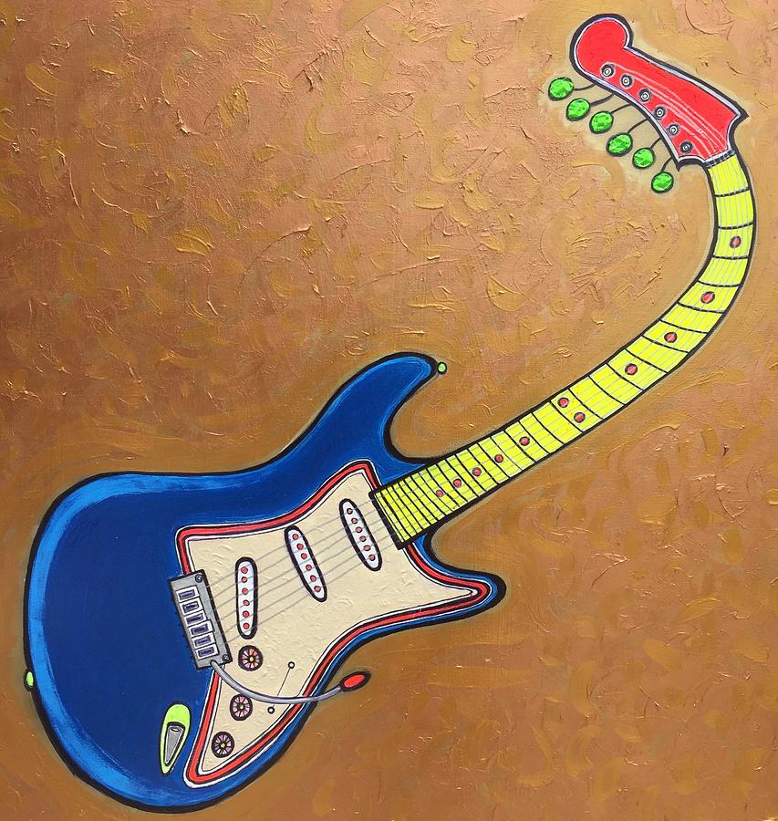 The Bleau Guitar Painting by Bill Solley - Pixels