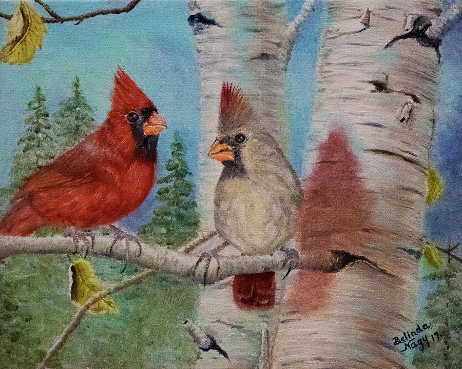Cardinal Painting - The Blessings by Belinda Nagy