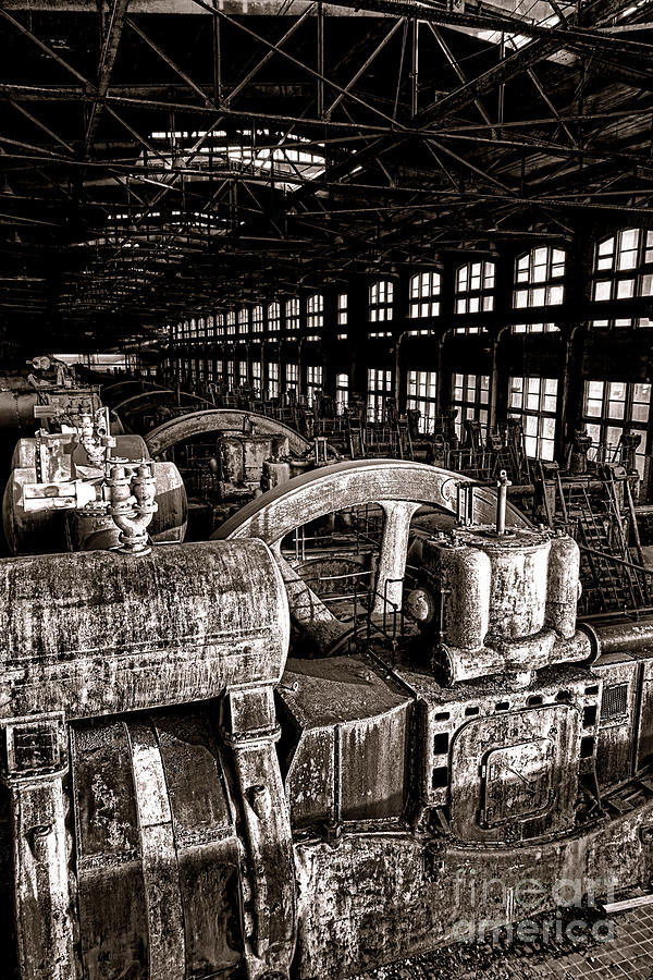 Vintage Photograph - The Blower House at Bethlehem Steel  by Olivier Le Queinec