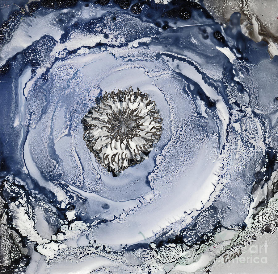 The Blue Agate Poppy Painting by Eunice Warfel