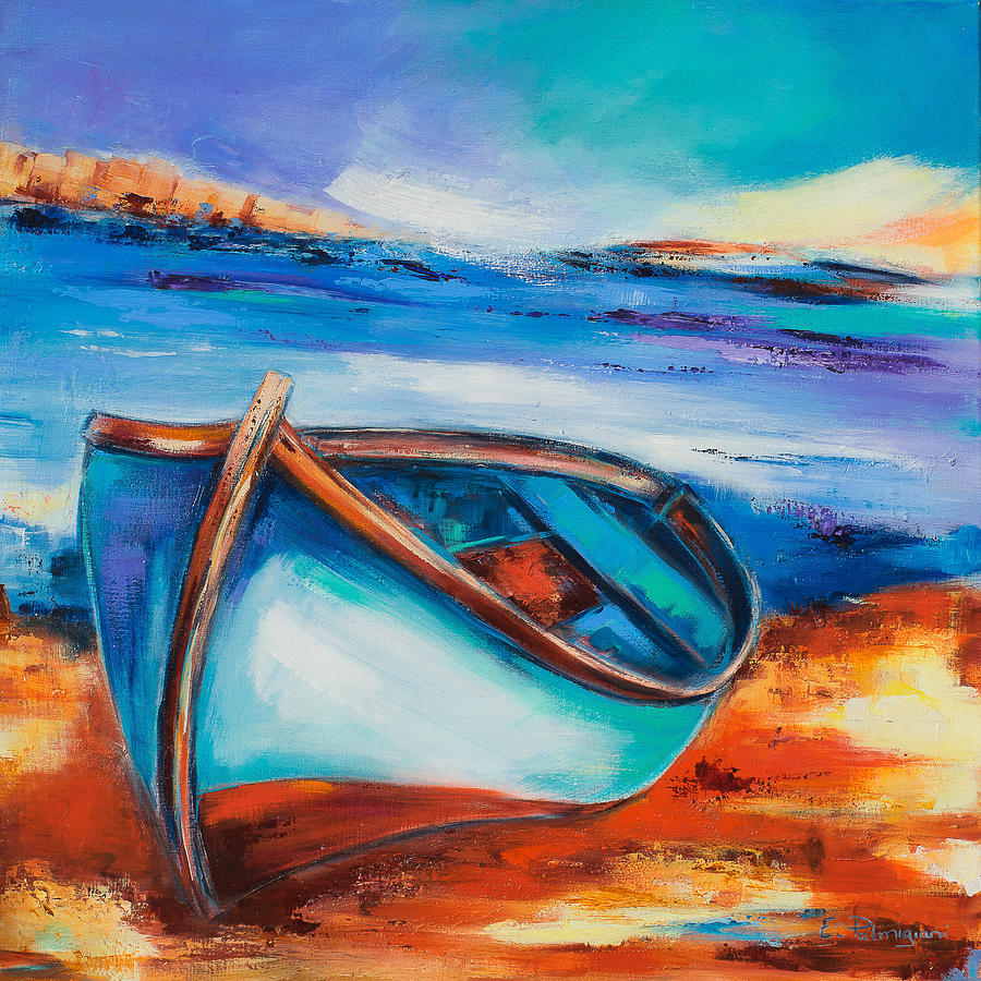 The Blue Boat Painting by Elise Palmigiani