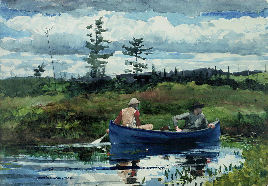Winslow Homer Painting - The Blue Boat by Winslow Homer