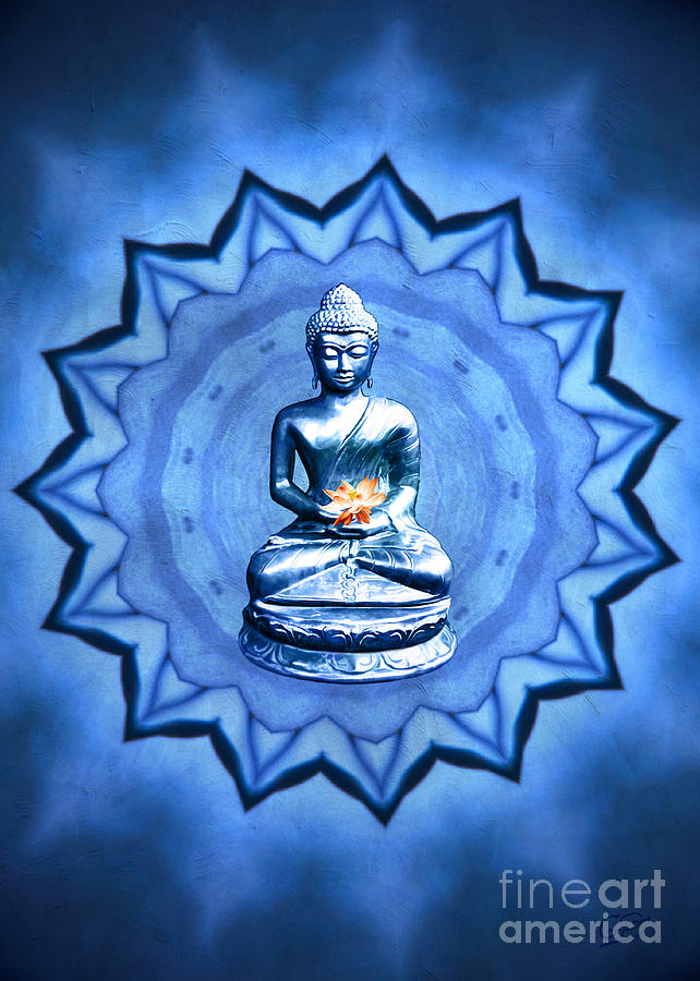 The Blue Buddha Meditation Digital Art by Gabriele Pomykaj
