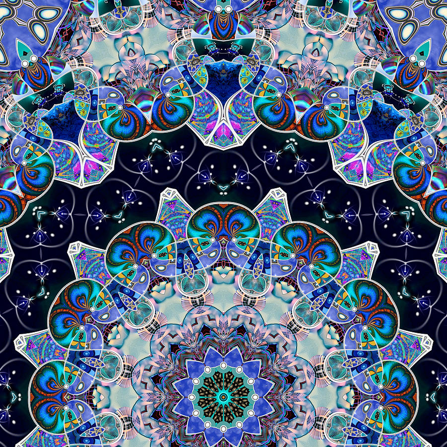 Abstract Digital Art - The Blue Collective 05b by Wendy J St Christopher