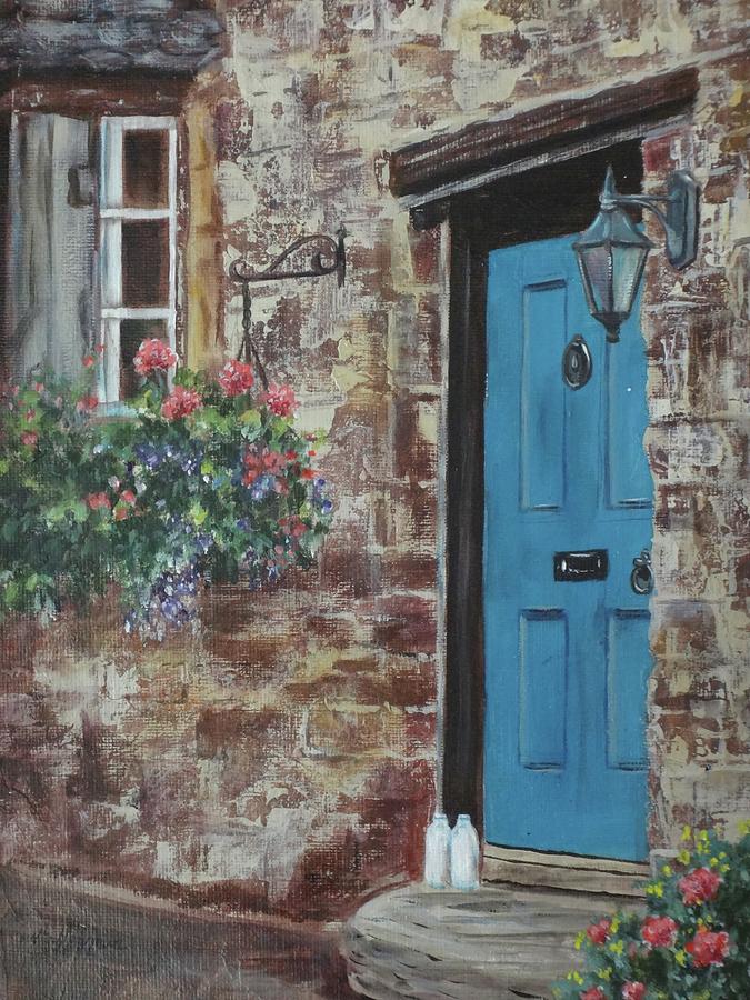 The Blue Door Painting By Arlene Newman
