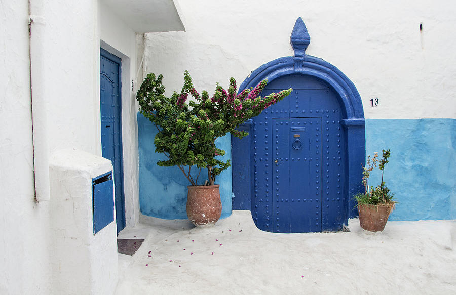 Casablanca Movie Photograph - The Blue Door Casablanca Morocco by Venetia Featherstone-Witty
