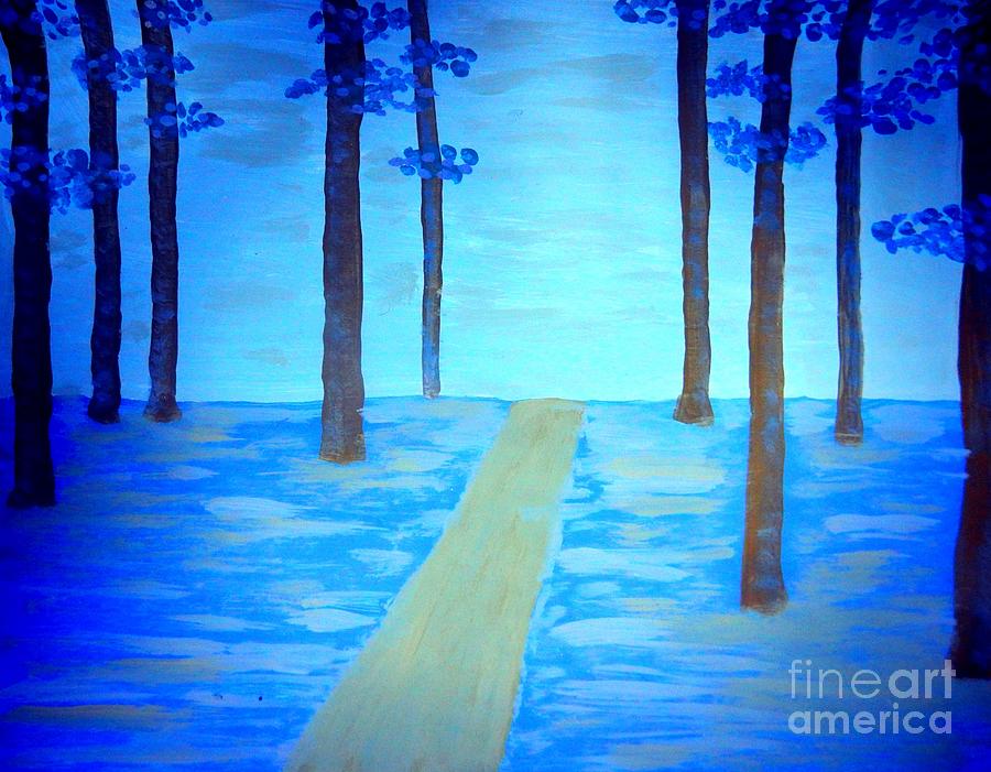 The Blue Forest Painting by Diamante Lavendar