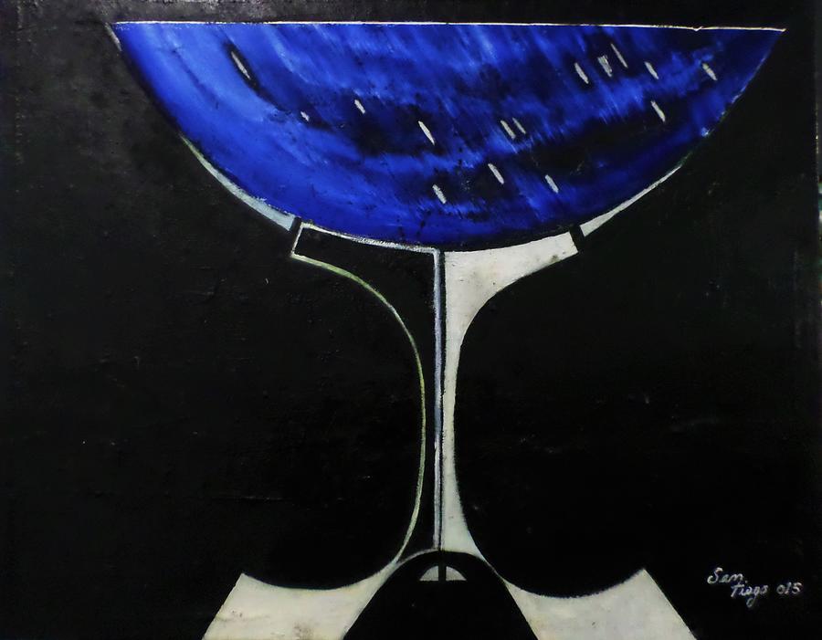 The blue grail Painting by Adalardo Nunciato  Santiago