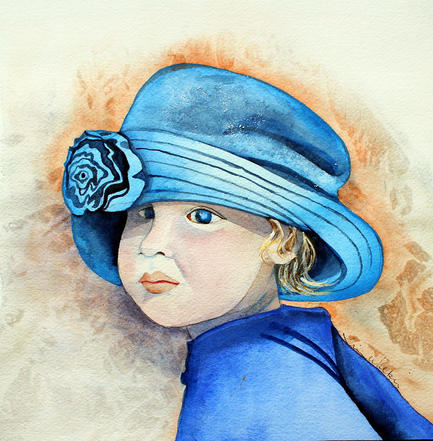 The Blue Hat Watercolor Painting by Kimberly Walker