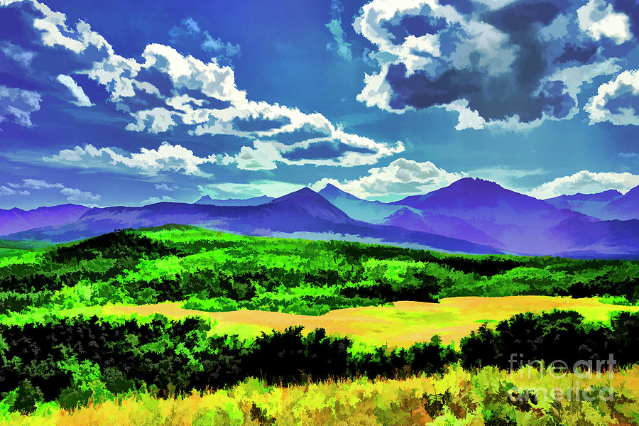  The Blue Hills Digital Art by Rick Bragan