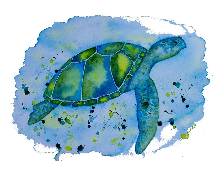 The Blue Honu Painting by DK Nagano - Fine Art America