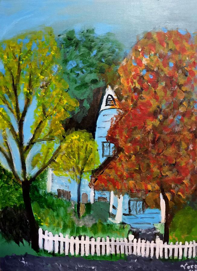 The Blue House Painting by Vera DeMay Fine Art America