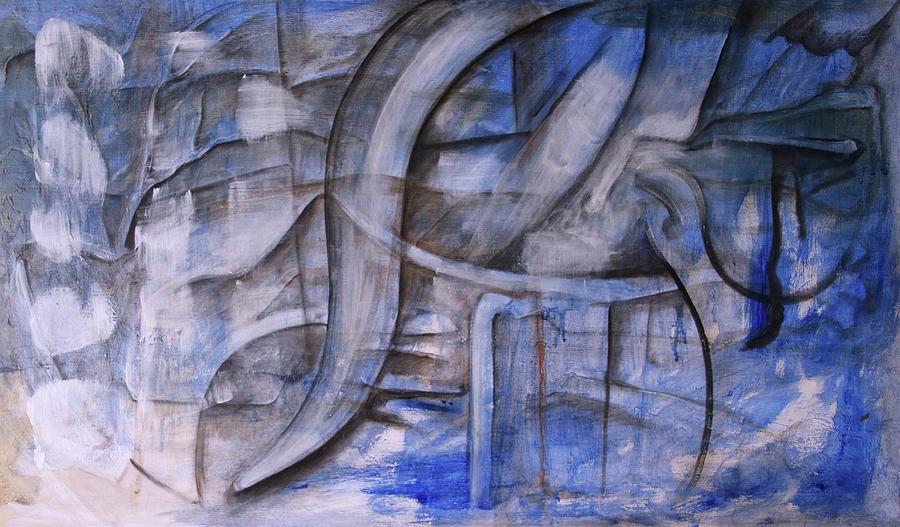 Acrylic Painting - The Blue Machine by Keith A Link Acrylic Painting - The Blue Machine by Keith A Link