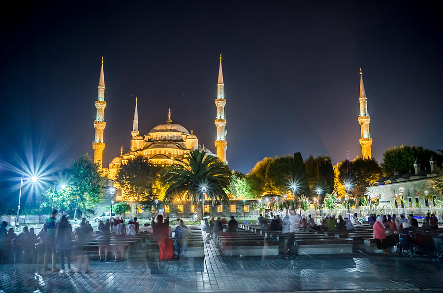 The Blue Mosque at Night Photograph by Anthony Doudt