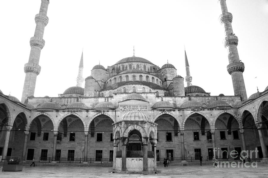 The Blue Mosque Square Photograph by Andrew Dinh