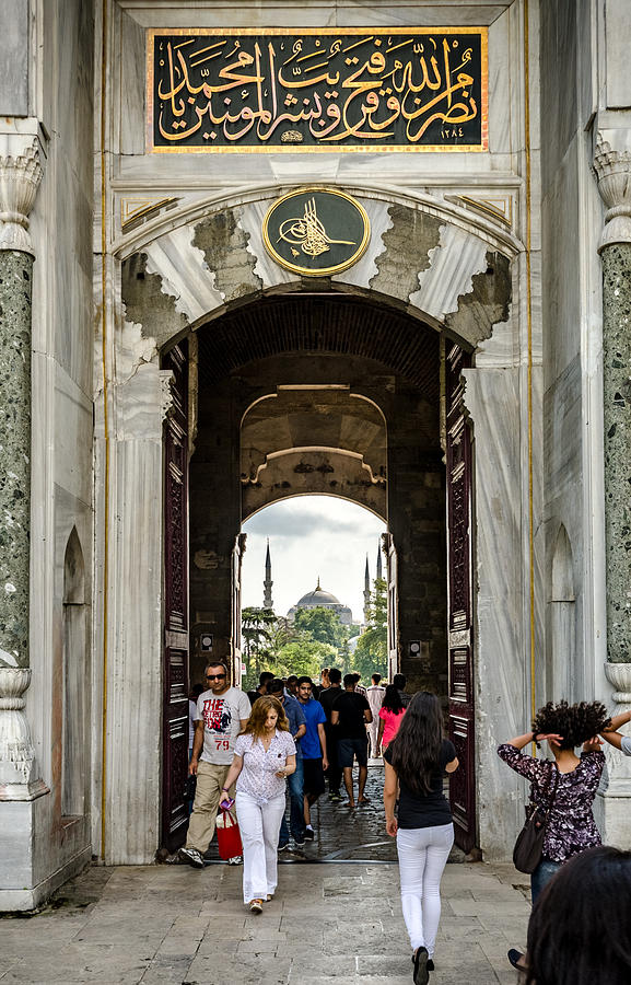 The Blue Mosque Through the Palace Door Photograph by Anthony Doudt