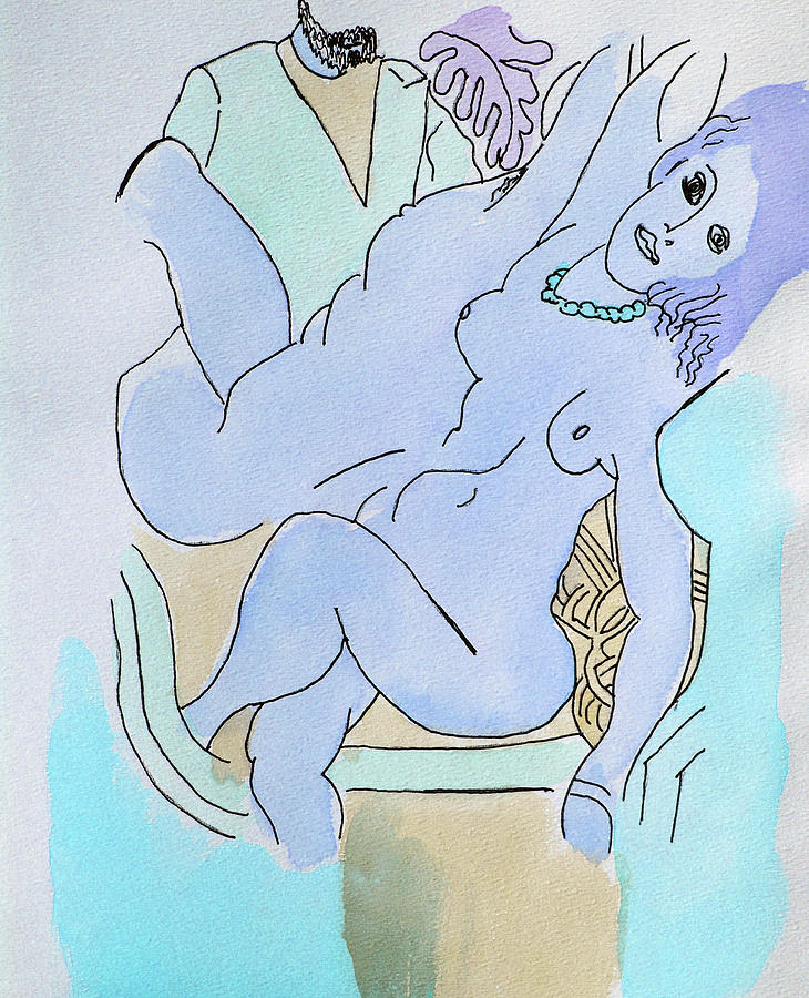 The Blue Nude Painting by Rein Nomm
