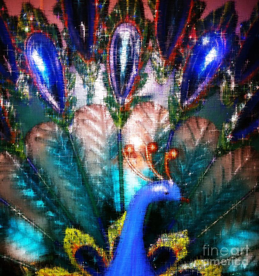 The Blue Peacock Digital Art by Gayle Price Thomas