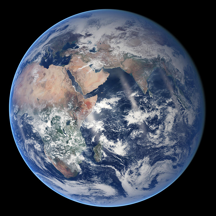 The Blue Planet Eastern Hemisphere - The Blue Marble  Painting by Celestial Images