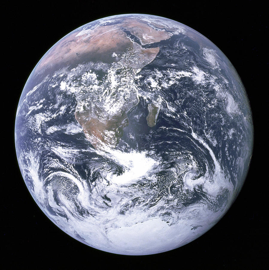 The Blue Planet - The Blue Marble  by Apollo 17 Photograph by Celestial Images