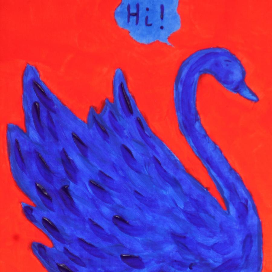 The Blue Swan Painting by Tania Stefania Katzouraki