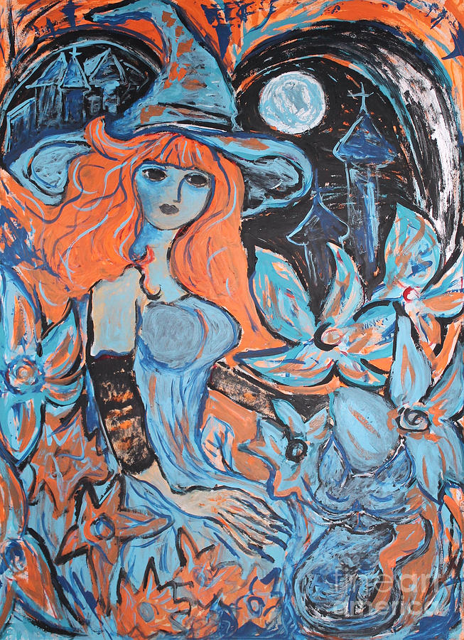 The Blue Witch Painting by Sandy DeLuca