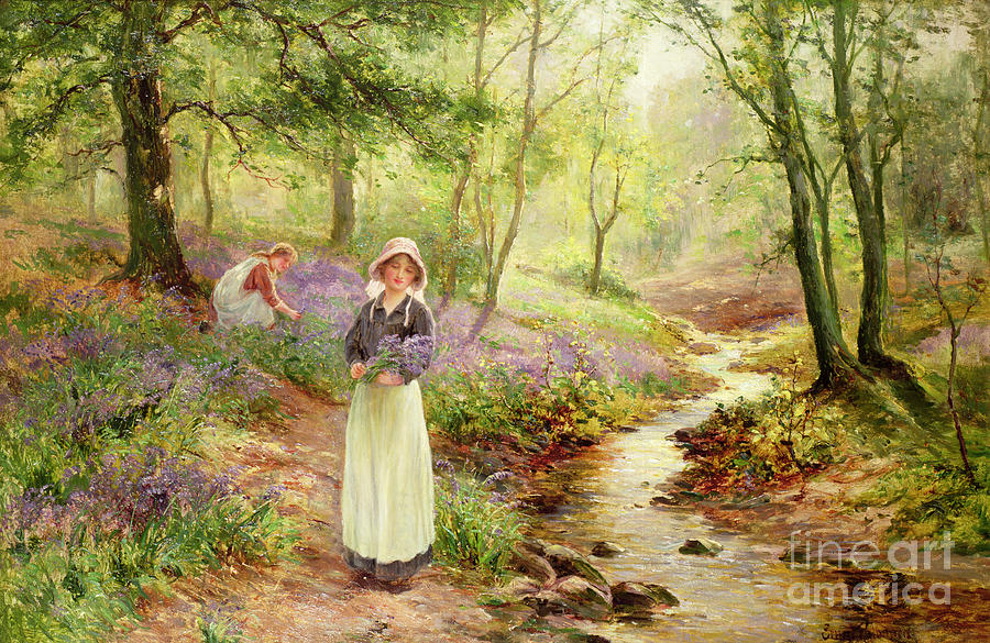 Tree Painting - The Bluebell Glade by Ernest Walbourn