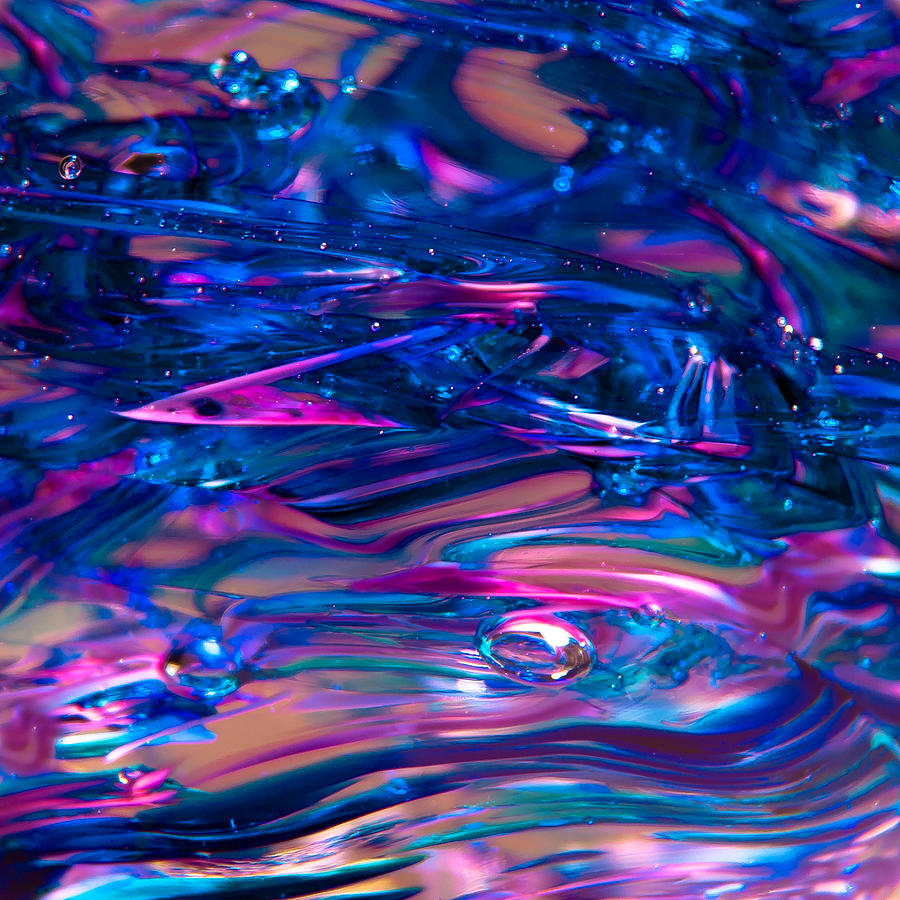 The Blues Have it - Glass Macro Abstract Photograph by David Patterson
