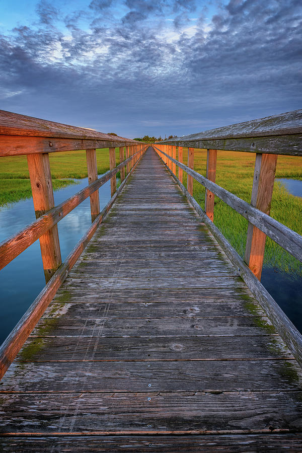 Sunset Photograph - The Boardwalk In The Marsh by Rick Berk