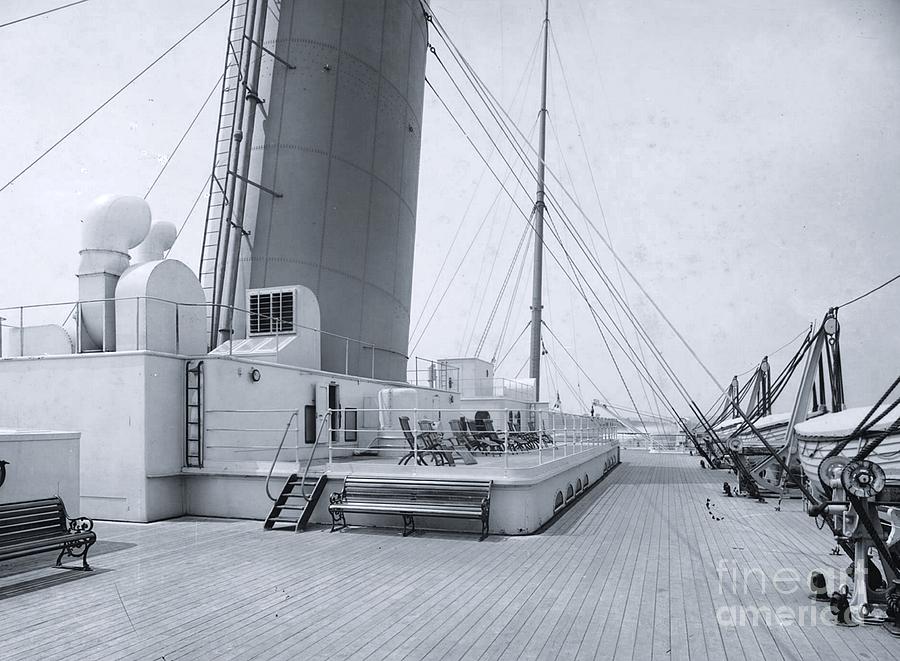 The Boat Deck Aboard Titanic. Photograph by The Titanic Project