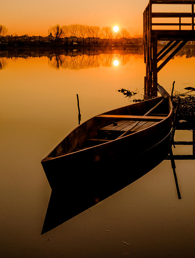 The Boat In The Sunset Photograph