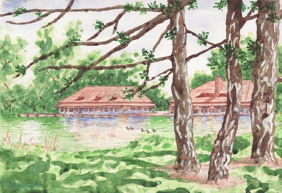 St. Louis Painting - The Boathouse at Forest Park by Bill Torrington