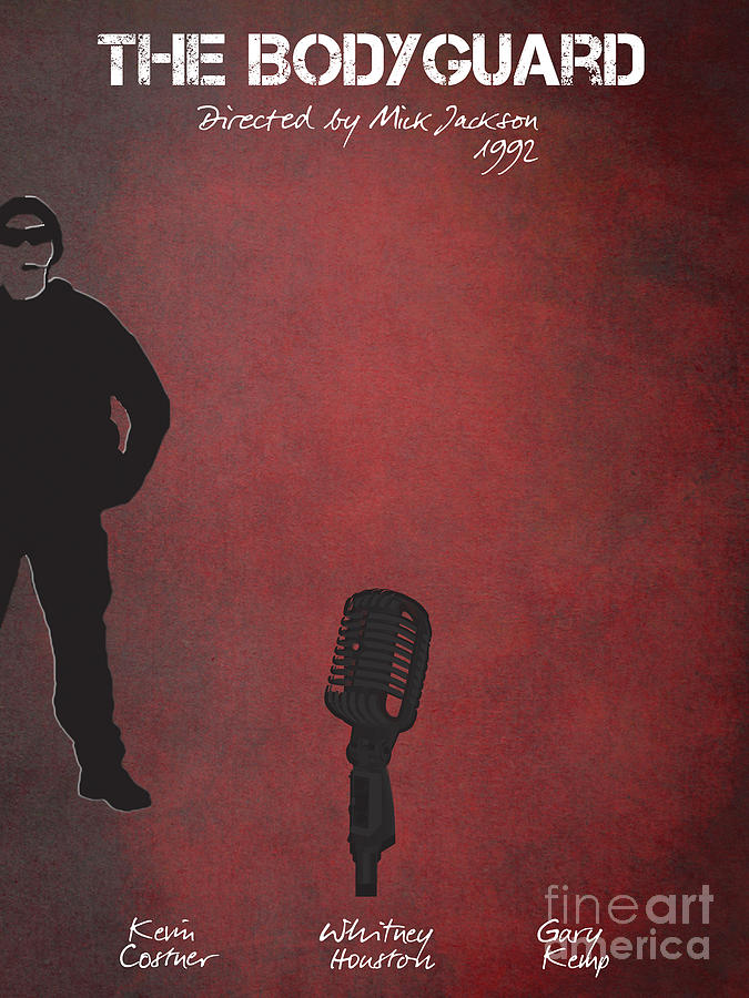 Kevin Costner Digital Art - The Bodyguard by Mick Jackson film poster by Justyna Jaszke JBJart
