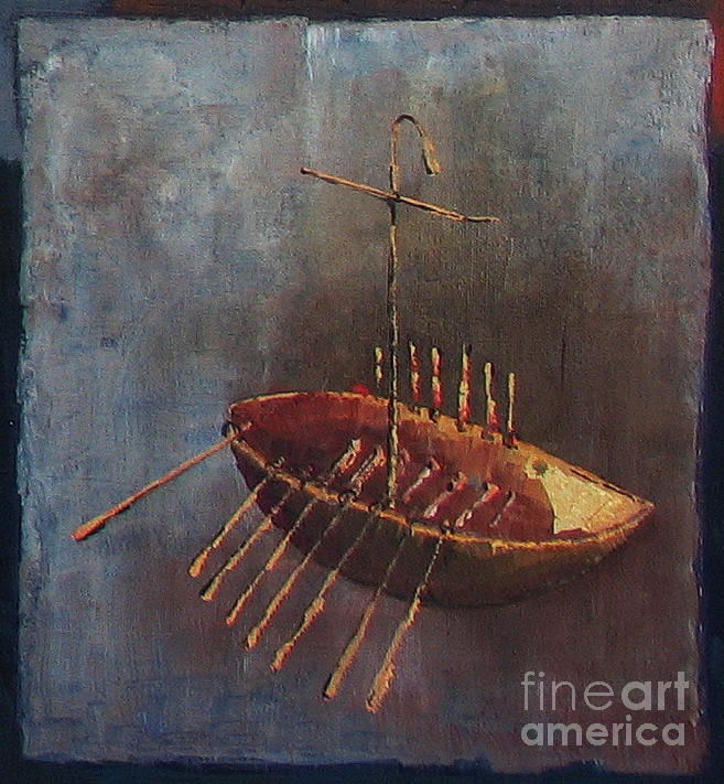 The Boighter Boat  500ad Painting by Val Byrne
