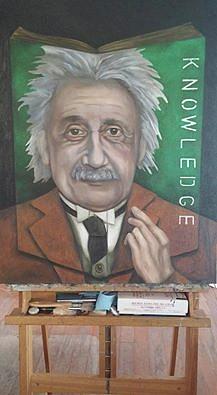 Albert Einstein Painting - The Book Of Knowledge Wip by Leah Saulnier The Painting Maniac