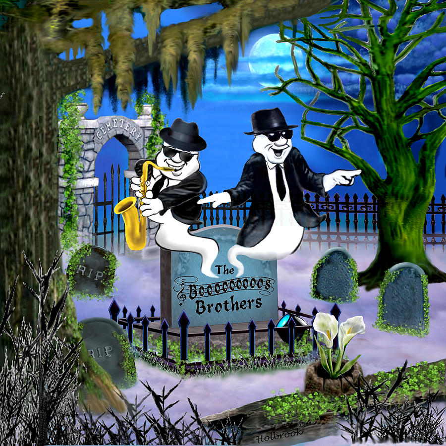 The Blues Brothers Digital Art - The Boos Brothers by Glenn Holbrook