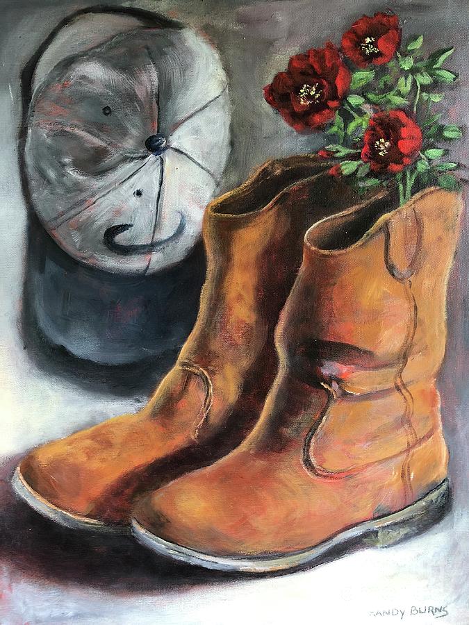 The Boots Daddy Died In Painting by Rand Burns