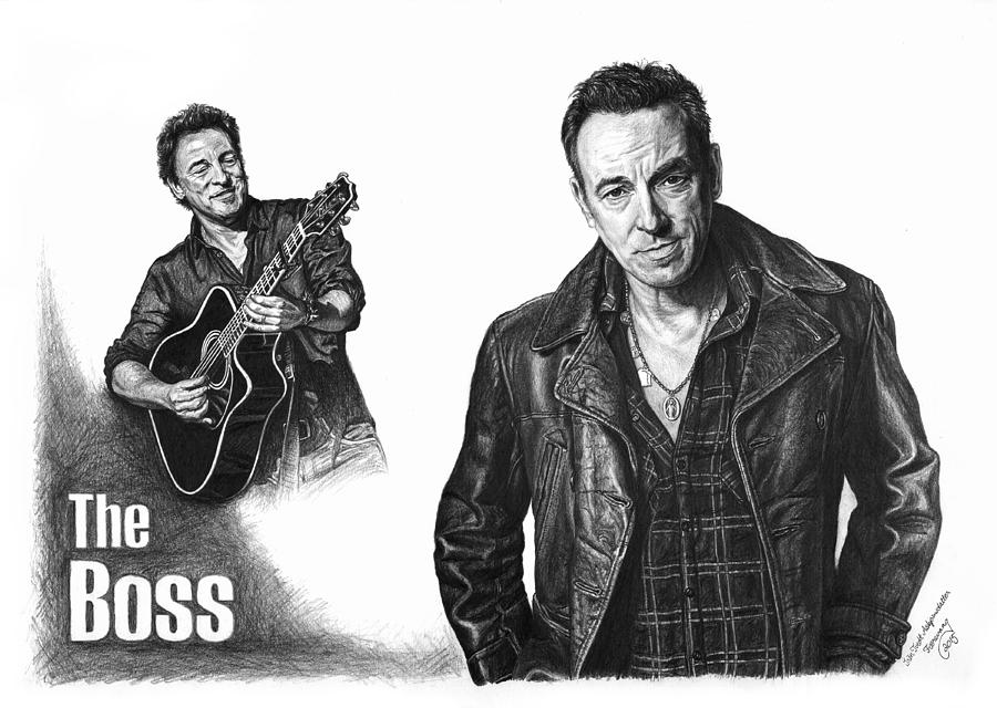 Bruce Springsteen Drawing - The Boss - Bruce Springsteen by Iren Faerevaag