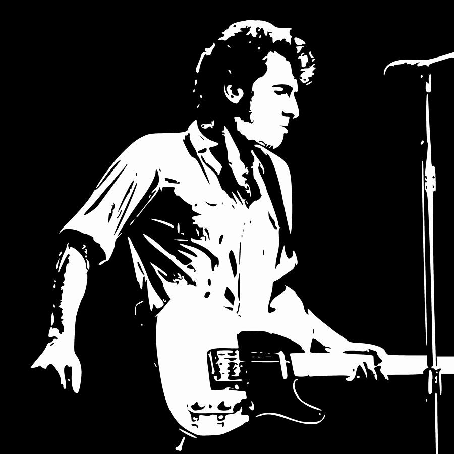 Bruce Springsteen Digital Art - The Boss Rock Pop Art by Megan Miller