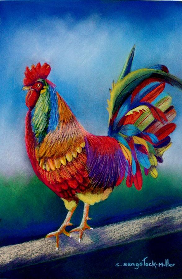 Rooster Painting - The Boss by Sandra Sengstock-Miller