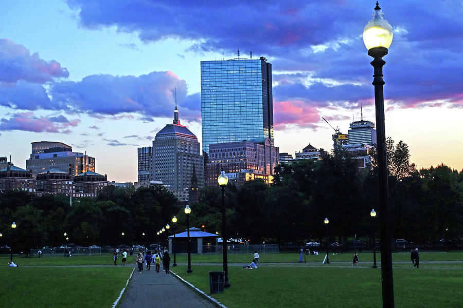 The Boston Skyline at Sunset Boston Common Boston MA Photograph by Toby McGuire