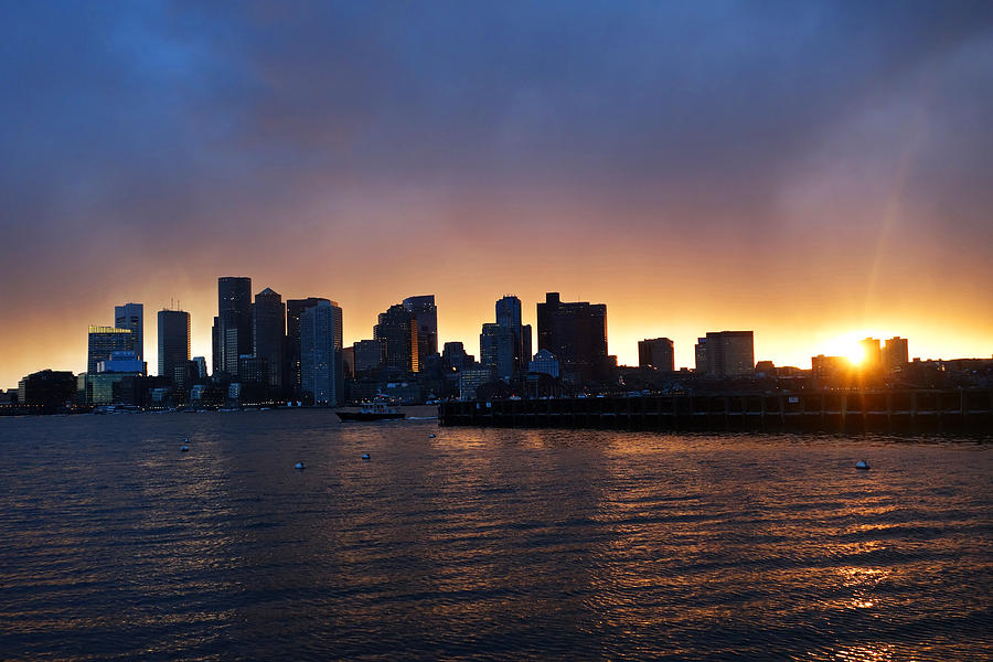The Boston Skyline at Sunset From East Boston Photograph by Toby McGuire