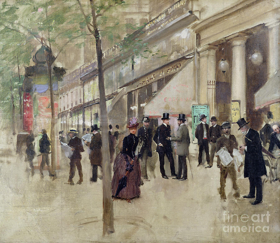 The Boulevard Montmartre and the Theatre des Varietes Painting by Jean Beraud