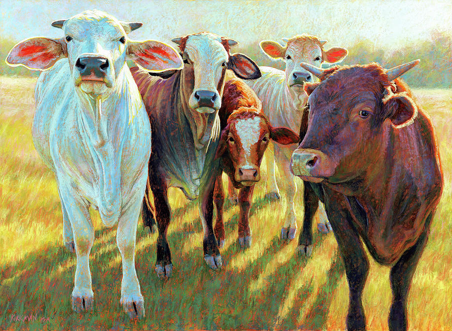 Cow Pastel - The Bovines by Rita Kirkman